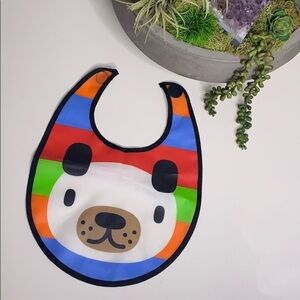 Panda Bear Rainbow Easy clean Wipe-able baby bib